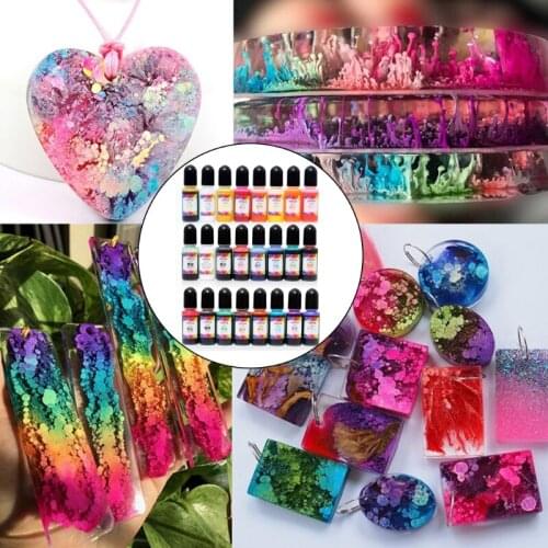 24 Colors Epoxy Pigment Liquid Colorant Dye Ink Diffusion Resin Crafts Accessory X7YC