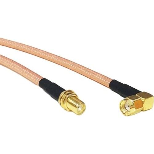 Modem Coaxial Cable RP-SMA Right Angle Male Plug Connector Switch SMA Female Jack Connector RG142 Cable 50CM 20" Adapter