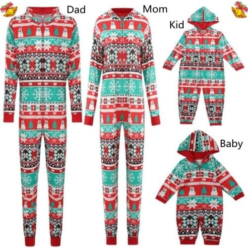 Family Matching Outfits Xmas cotton Striped Romper Party home wear sleepwear nightwear night suit Christmas Family Pajamas Set
