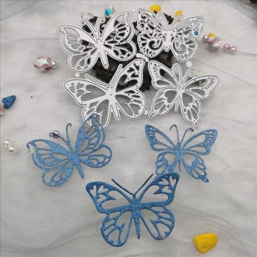 Four butterflies Metal Cutting Dies cut die decoration Scrapbooking Album Paper DIY Card Craft Embossing Die Cuts