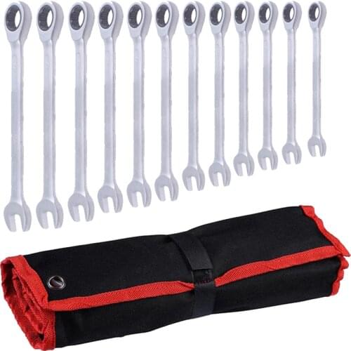 12pc the key ratchet spanners combination wrenches set of auto repair hand tool for cars kit D6105