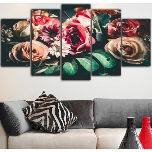 Canvas HD Prints Flower Painting Wall Art Vintage Poster Modern Home Decor Modular Aesthetics Pictures For Living Room Framework