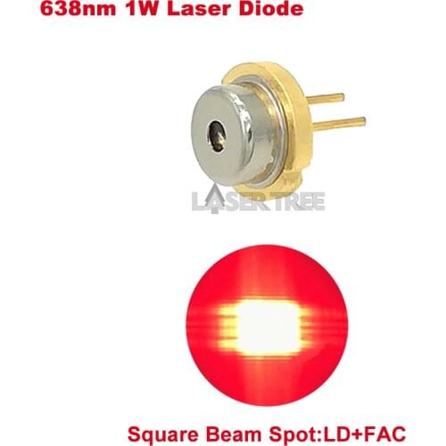 638nm 1W, high power red laser diode,with FAC, compressed spot technology, square beam spot