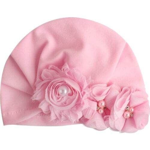 New Baby Girl Hat Flower Beanie Cap For Girls Cotton Indian Turban Hats Kids Cap Newborn Caps Childrens Hats Caps 10 Colors