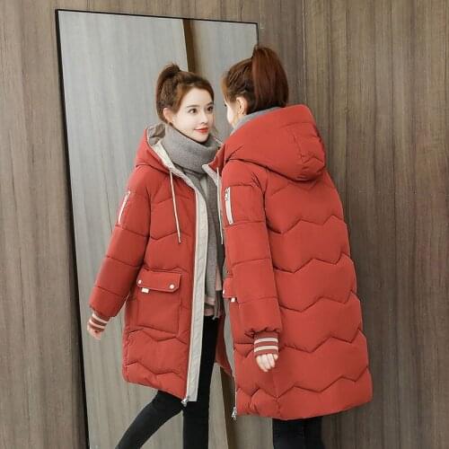 2021 New Winter Jacket Parkas Women Cotton Jacket Hooded Parka Warm Female Cotton Jacket Casual Outwear