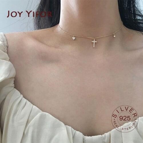 925 Sterling Silver Necklace Chain For Women cross chocker Fashion Wedding Engagement Jewelry gift wholesale