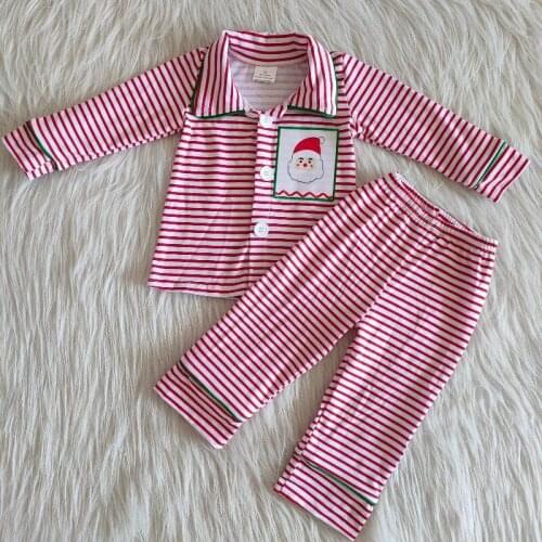 Sleepwear Boutique childrens boys long sleeve stripe pajamas nightwear Christmas clothes Lovely kids clothing