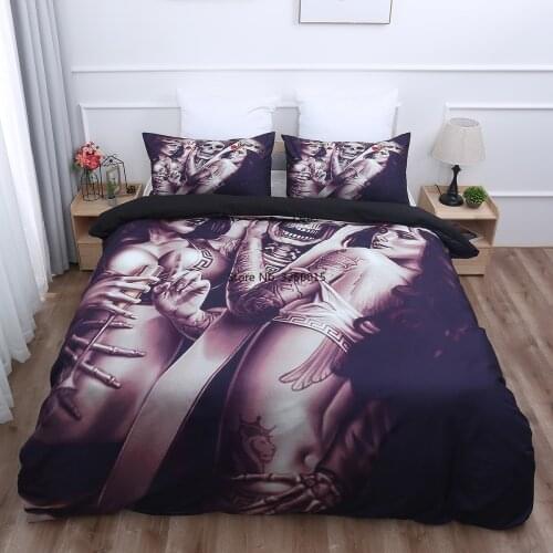3D Skull Poker Beauty for Adults Luxury Bedrooms Bedding Set Sexy Duvet Quilt Cover Pillowcase Twin Queen King Bedclothes