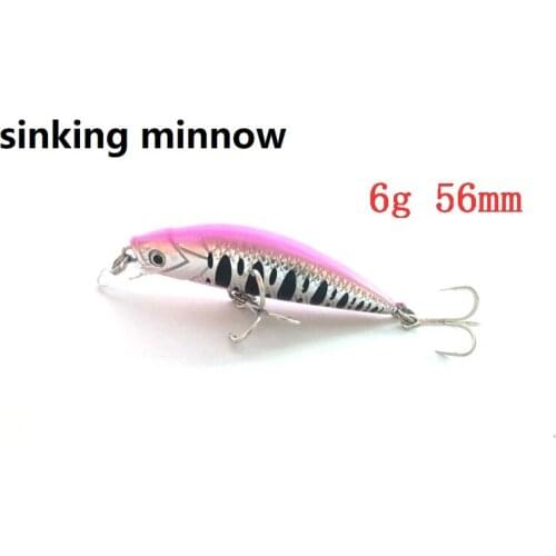 1pcs minnow Fishing Lure 5.6cm/6g Lures Artificial Hard Baits Lifelike Crankbait Swimbait Sinking Wobblers For Pike Bass Trout