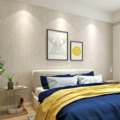 Beibehang Simple modern warm bedroom wallpaper wow algae mud TV background wall paper plain non-woven wallpaper papel de parede