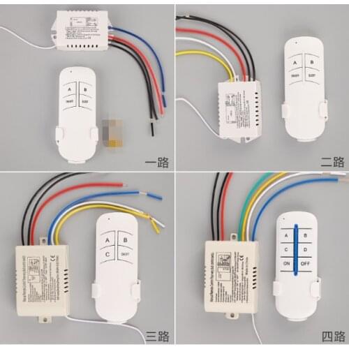 Mix 4kinds 1/2/3/4 Way Channel Remote Wireless Switch ac85-265V 50/60HZ ON/OFF For Light Lamp Splitter With Digital Transmitter