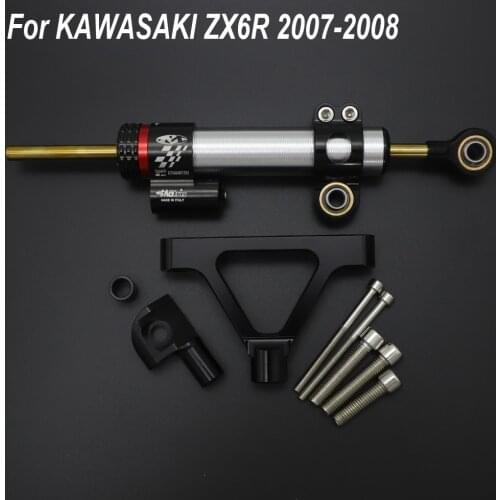 Motorcycle Steering Damper Stabilizer & Bracket For KAWASAKI ZX6R ZX-6R 2007 2008 07 08