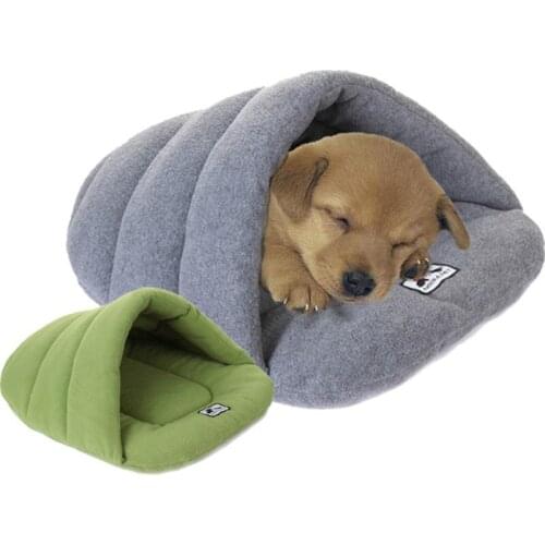 Slipper Style Winter Warm Fleece Pet Cat Sleeping Bags Puppy Small Dog Bed With Cushion Rabbit Squirrel Hamster Pet House