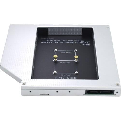 TISHRIC 12.7mm HDD Caddy Msata SSD To SATA 2nd Caddy SSD Hard Disk Drive Adapter Case Box For Laptop CD-ROM DVD-ROM Optical Bay