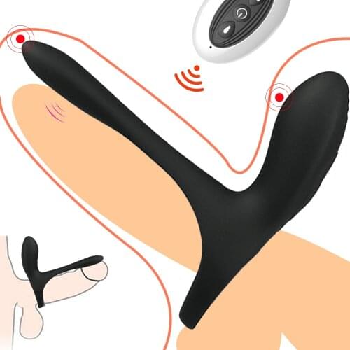 Penis Vibrator With Ring Couple Vibrator Long Lasting Erection Adult Sex Toys for Men Vagina Clitoris Stimulator Remote Control