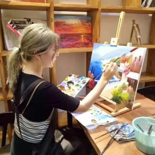 High quality Assembly Wood Easel Artist Desk Easel Multifunction Painting Portable Miniature Desk Fixing Easel