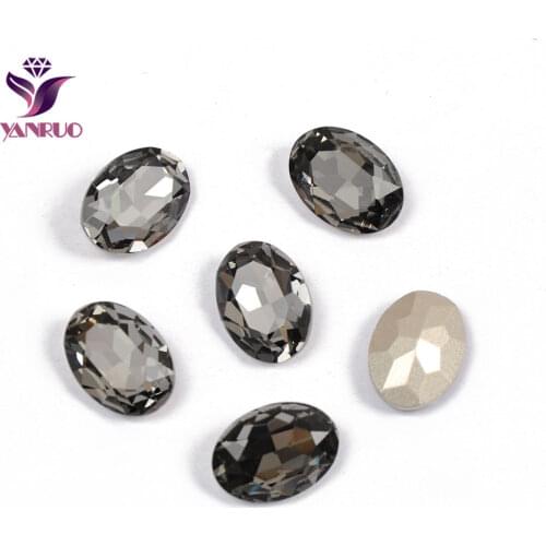 YANRUO 4120 Oval Jonquil Fancy Glass Beads Diamond Sewing Rhinestones Glass DIY Base Ornaments Claw Setting