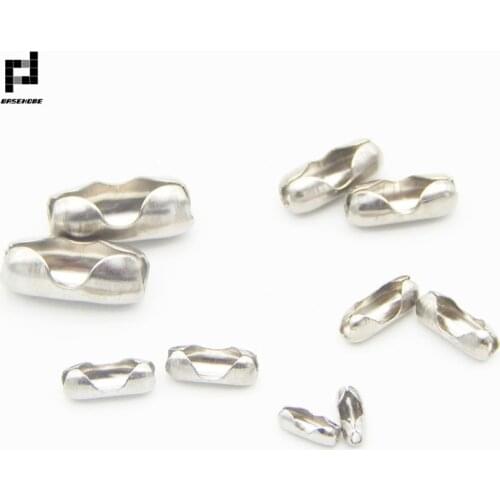 BASEHOME 50pcs Diameter 1.5/2/2.4/3.2/4/5mm Stainless Steel Ball Chain Clasps Connectors For DIY Jewelry Making