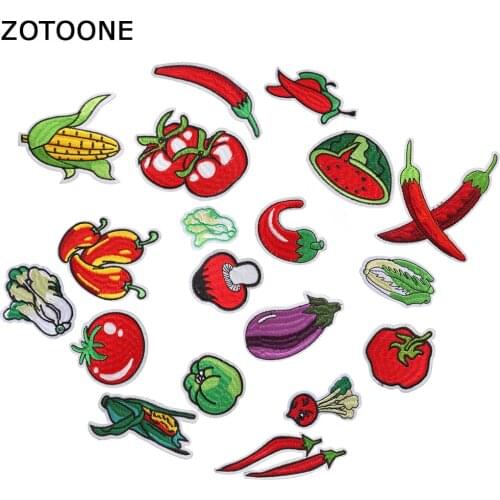 ZOTOONE Iron on Patches for Clothing Applique Pineapple Watermelon Chili Fruit and Vegetable Embroidery Patch for Dress T-shirt