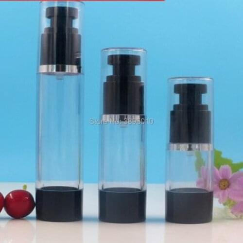 15ml 30ml 50ml portable vacuum refillable lotion bottle, plastic AS airless pump bottle F733