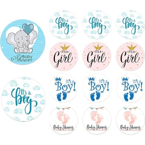 24/48pcs Gender Reveal Party adhesive Sticker Boy or Girl Team Vote Tags Labels Creative Decoration Baby Shower Supplie