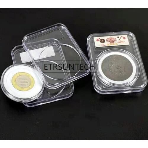300pcs Case Display Coin Capsule Anti Scratch Transparent Gaine Dustproof Container Protective Storage Box Organizer