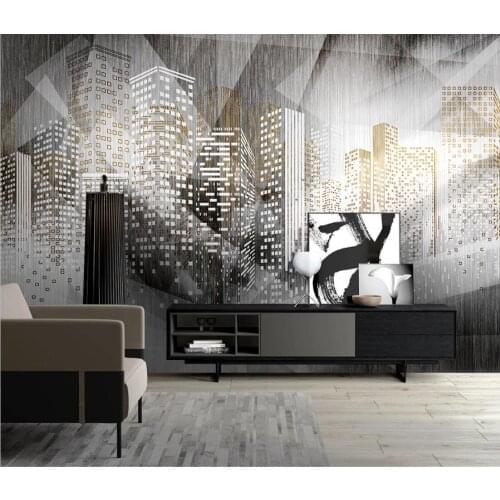 Geometric line wallpaper city building line drawing background wall painting home decoration living room bedroom 3d wallpaper