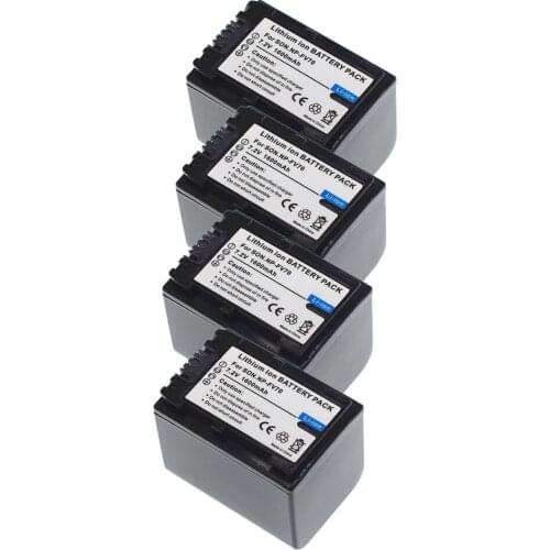 Battery (X4) for Sony NP-FV70 DCR-SR15, SR21, SR68, SR88, SX15, SX21, SX44, SX45, SX63, SX65, SX83, SX85, FDR-AX100, HDR-CX105