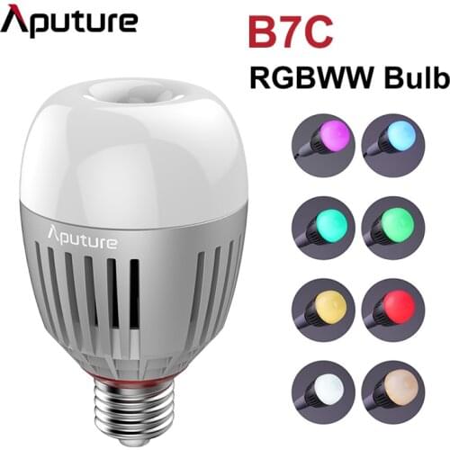 Aputure B7C 7W RGBWW LED Smart Bulb 2000K-10000K Adjustable Stepless Dimming App Control Photography Bulb Light