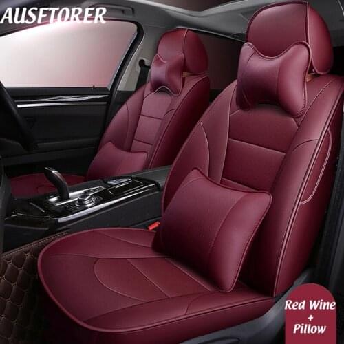 AUSFTORER Genuine Leather Cushion Car Seat for Volkswagen VW Phaeton Accessories Automotives Seat Cover Car Supports Protectors