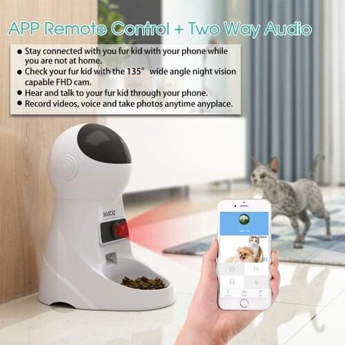 Plug Automatic Pet Feeders With Voice Record Dog Food Bowl Auto Cat LCD Screen Timer Food Dispenser Smart Feeder Video Shooting
