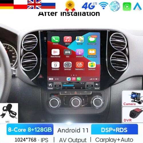 DSP Android 11 Tesla Vetical Screen Car Radio For VW Volkswagen Tiguan 2010-2016 Multimedia Navigation GPS Stereo 2 DIN No DVD