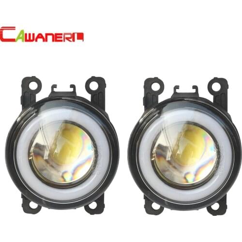 Cawanerl For Ford Transit Tourneo Car H11 LED Fog Light COB Angel Eye DRL Daytime Running Lamp 12V 2 Pieces