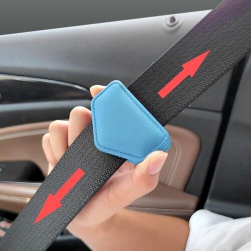 Car Seat Belt Clip Magnetic Safety Belt Fixed Limiter PU Seat Belt Fixed Limit With Card Clip For Car Interior Accessories