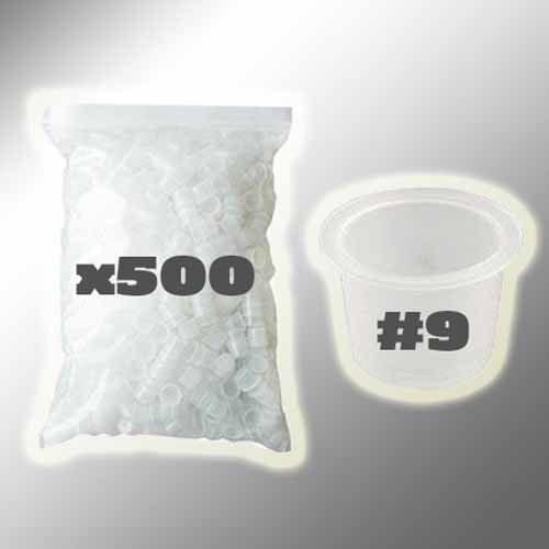 500pcs 9mm Small Size White Tattoo Ink Cups Caps for Needle Tip Grip Supply Wholesale -- ICC#9-500