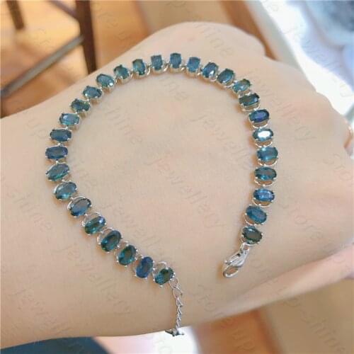 New Natural sapphire Bracelet 925 Silver Ladies Bracelet Luxury Elegant Fashion Trend
