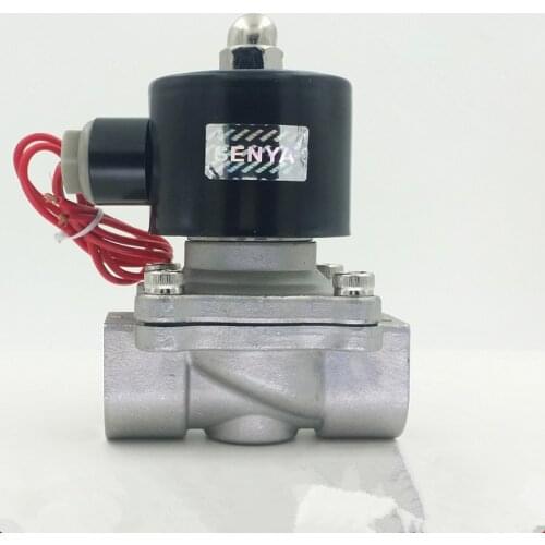 2 way stainless steel Electric Solenoid Valve 1/4" 3/8" 1/2" 3/4" 1" 1-1/4" AC220V DC12V DC24V normally closed for Water Oil Gas