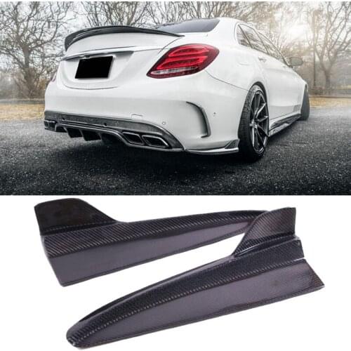 F-D Style Carbon fiber Rear Lip Splitter Rear Side Valences For BENZ 4 Door W205 C200 C280 C63