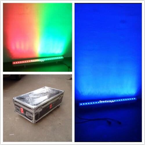 Flycase) 10pcs led rgb bar dmx wall washer led light 24x3w dj bar led ip65