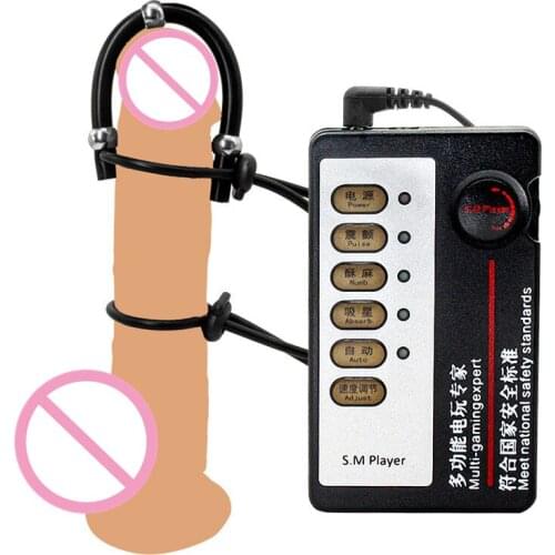 Electric Shock Delay Time Ring Adult Product Penis Rings Electro Stimulation Cock Rings Sex Toys For Men Masturbation