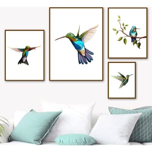 Woodpecker Magpie Sparrow Dove Bird Tree Wall Art Canvas Painting Nordic Posters And Prints Wall Pictures For Living Room Decor
