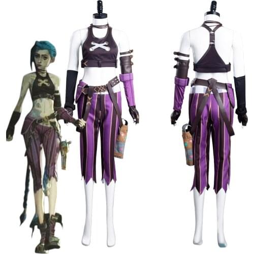 LoL Jinx Cosplay Costume Uniform Outfits Halloween Carnival Suit