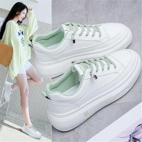 New girls flat shoes fashion leather casual light and comfortable non-slip flat sneakers casual hiking shoes women shoelaces