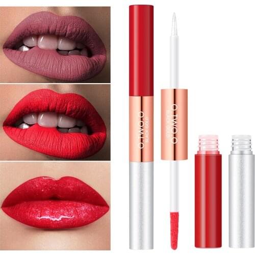 2 in 1 Matte Liquid Lipstick Glitter Lip Gloss Long Beauty Lasting Waterproof Cosmetic Keep 24 Hours Makeup lipgloss gloss