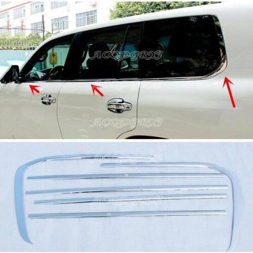 Chrome Steel Widen Bottom Window Sill Moulding Trim For Land Cruiser LC200 2008-2021
