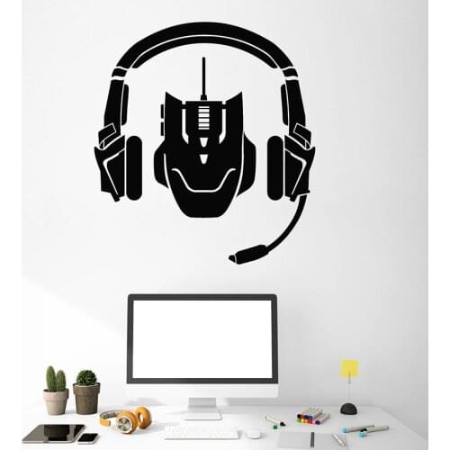 Gamer Wall Decal Video Games Headphones Game Zone Playroom Boys Bedroom Interior Decor Vinyl Wall Stickers Cool Style Mural M635