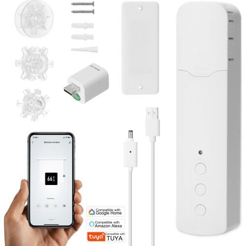 TM616EGB Tuya WiFi Rechargeable Intelligent Pull Bead Curtain Motor APP Control Voice Control Compatible with Alexa Google Home