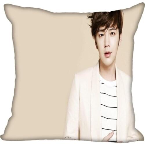 Fan Xi Hot Custom KPOP Jang Keun Suk Printed Silk Square Pillowcase Home Decorative zipper Satin Pillowcases (One Side)