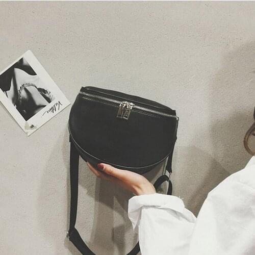 Popular Messenger Bags Unisex Handbag Women Balck Pattern Leather Shell Chest Bag Taille Waist Handbags bolso mujer