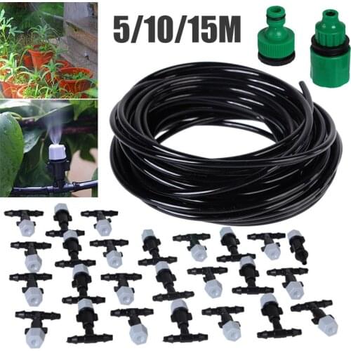 Portable 10m/15m Water Misting Cooling System Sprinkler Set With 20/25 Mist Sprinkler Nozzle for Outdoor Garden Patio